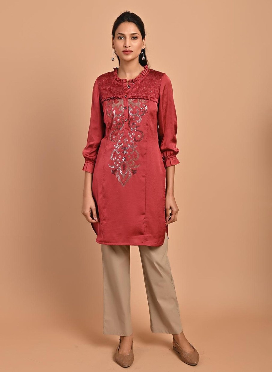 Yellow Mid-length Cotton Kurti for Women with Embroidery From Lakshita | by  Lakshita | Medium